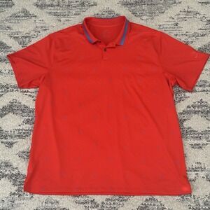 Nike Golf Dri-FIT Polo Shirt Mens 2XL Red Crossed Clubs AOP AV4174-634